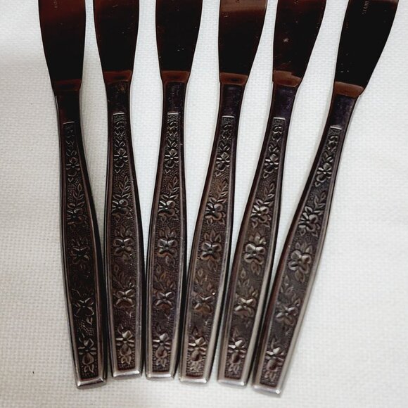 6 Stanley Roberts La Spana Dinner Knives 8.5" Rogers Co. stainless flatware - Picture 4 of 9